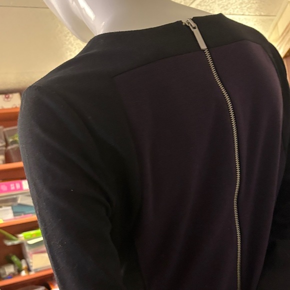 Michael Kors Black and Purple Long Sleeve Dress, size large has pockets - Picture 7 of 8